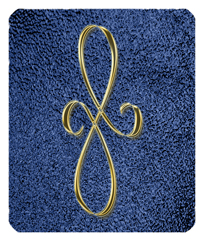 DF35-601-GD-SH-BL Gold Scroll Shimmer Blue